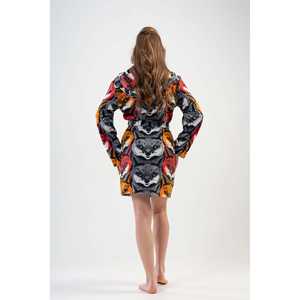 Bata corta con capucha de forro polar para mujer con bolsillos, sudaderas cómodas - Product Image 1