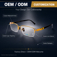 Superovo – Montures de lunettes semi-cerclées carrées en corne de buffle et titane pour hommes, idéales pour la myopie – Meilleures montures de lunettes