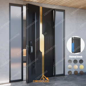 Puerta de Entrada de Villa de Aluminio Fundido, Puerta Exterior de Lujo con Diseño Personalizado - Product Image 3