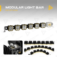 Barre lumineuse LED modulaire incurvée et connectable RGB DRL 22/32/37/42/48/52 pouces, projecteur de conduite pour F150 RZR Can-Am Maverick UTV 4x4
