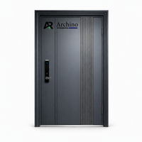 Porte d'entrée en aluminium anti-effraction NFRC résistante aux ouragans, à rupture de pont thermique, pour maison, villa, résidence