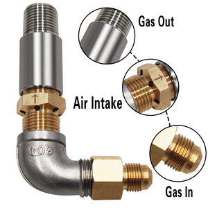 Foyer au gaz propane de 18 "en acier inoxydable Brûleur Anneau Brazier Poêle Régulateur de pression Valve <span class=keywords><strong>Kit</strong></span> d'installation de tuyau - Product Image 4