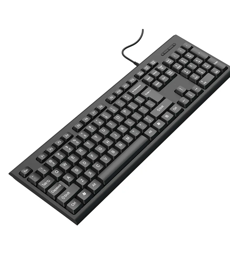 Nuevo teclado USB con cable de estilo de juego de 104 teclas, teclado de oficina de membrana impermeable con conector USB
