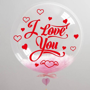 DIY stiker balon merah Aku mencintaimu Bobo transparan stiker balon pernikahan Hari Valentine dekorasi pesta ulang tahun - Product Image 5