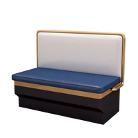 Mobilier de restaurant commercial de haute qualité : Banquette en cuir et bois personnalisée, Table de cantine de luxe en dalle de roche, Chaise, pour centre commercial