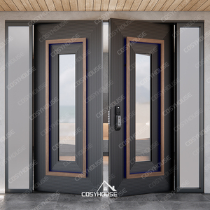 Porte d'entrée double de grande taille, moderne et luxueuse, pour villa et manoir - Product Image 3