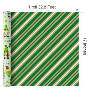 กระดาษห่อของขวัญเคลือบสีเขียวอ่อนแบบดั้งเดิมสำหรับวันเซนต์แพทริค - Product Image 5
