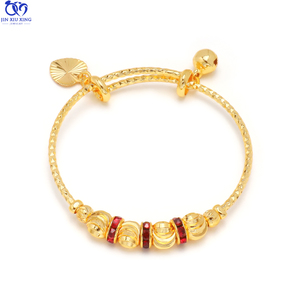 Jxx 24K gioielli in oro bambino braccialetto di pietra rossa bambino compleanno regalo di festa braccialetti alla moda all'ingrosso fabbrica diretta - Product Image 3