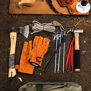 ค้อนตอกเสาเต็นท์ด้ามไม้สำหรับกิจกรรมกลางแจ้ง ทำจากสแตนเลสและทองแดง ใช้ได้ทุกฤดู - Product Image 3