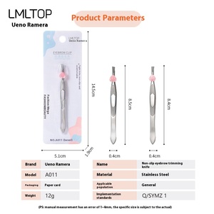 LMLTOP A011, venta al por mayor, pinzas para <span class=keywords><strong>cejas</strong></span> de acero inoxidable, Punta puntiaguda, pinzas para depilación de <span class=keywords><strong>cejas</strong></span>, tipos de punta plana inclinada, herramienta de belleza - Product Image 4