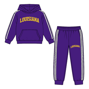 Sudadera con Capucha y Pantalones de Seda Láctea Suave con Logotipo Personalizado para Equipos Escolares, Conjuntos de Moda para Niñas, Ropa al por Mayor para Hermanos - Product Image 5