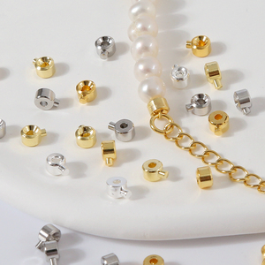 Đồ Trang Sức Tự Làm Làm End Hạt Brass Vòng Crippers 18K Mạ Vàng Hoàn Thành Định Vị Kết Thúc Uốn Hạt End Móc Cài - Product Image 1