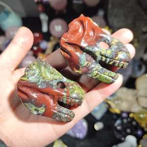 Piedra de Jaspe Natural con Forma de Cráneo de Dinosaurio Tallado en Cristal, para Sanación con Reiki, Equilibrio de Chakras, Decoración del Hogar y Regalo - Product Image 3