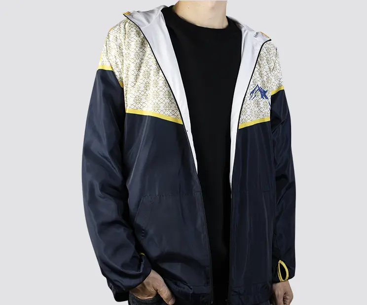 Light Nylon Windbreaker Jacket Zip Track Fashion Custom Men's Color block Elasticated Outdoor Leisure Wind Breaker Jacket