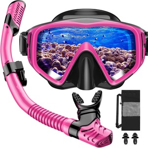 Kit de Máscara de Snorkel con Snorkel de Talla Única, Vidrio Templado, Silicona, Equipo de Natación para Adultos - Product Image 3