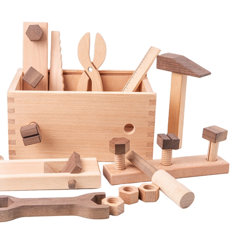 Лидер продаж, Детские деревянные игрушки, ящик для инструментов для ремонта, игра для раннего обучения, дошкольное образование, деревянные гайки, винты для сборки, игрушки для детей