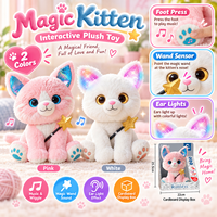 Fabricant de jouets en peluche, poupée chat en peluche douce, joue de la musique, bouge le corps, oreilles lumineuses, poupée électrique intelligente pour enfants