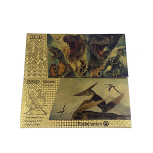 Wholesale Animal Dinosaur Tyrannosaurus Plastic 24k Gold Foil Electroplated Banknotes In Stock - Product Image 2