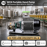 Pompa Oli Hidrolik YB WCB-50 50 LPM 0.75 KW Baja Tahan Karat 304 OEM 2800 RPM 220V