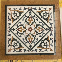 Médaillon en marbre naturel poli par jet d'eau, incrustation de carreaux décoratifs pour l'entrée de villas et hôtels
