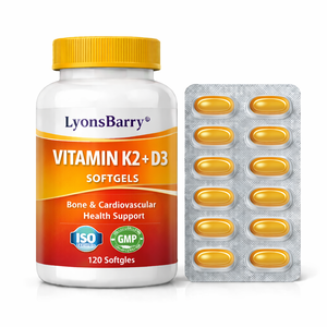 Cápsulas Blandas de Vitamina K2 + D3, Suplemento para la Fortaleza Ósea, Apoyo a la Absorción de Calcio, Fabricante de Cápsulas Blandas Vegetarianas - Product Image 1