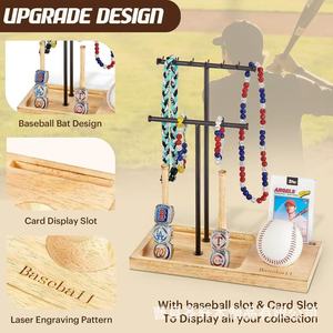 Cross-border wooden champion ring storage rack, <b>desktop</b> dripping necklace and medal collection rack, bracelet and jewelry ring - Product Image 3