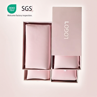 Housse de coussin en satin de soie, taie d'oreiller en soie pure biologique brodée, ensemble de taies d'oreiller en satin avec boîte