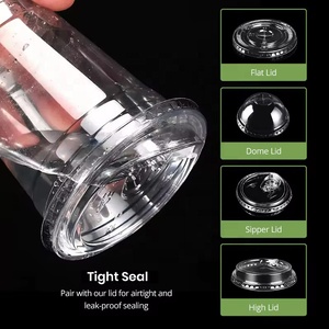 12Oz 16Oz 24Oz Biểu Tượng Tùy Chỉnh Cốc Nhựa Cho Cà Phê Đá Đồ Uống Lạnh Nước Trái Cây Sinh Tố Dùng Một Lần Pet Cốc Nhựa Với Nắp - Product Image 4