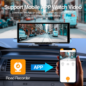 GRANDnavi 10.26 इंच 4K पानी का छींटा कैम DVR टच स्क्रीन दोहरी लेंस पानी का छींटा कैम पीछे देखने दर्पण वायरलेस CarPlay मॉनिटर - Product Image 5