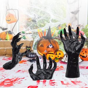 Heysey Halloween - Decoración de Pared con Manos Espeluznantes, 3 Piezas de Manos de Vinilo con Portavelas LED Perforados para Regalos - Product Image 4