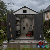 Abri à outils de jardin Kenda Apex 8x12 pieds : Abri de rangement extérieur résistant aux intempéries pour jardin et cour arrière