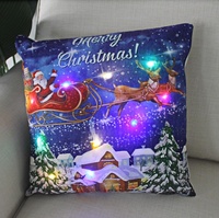 Offre Spéciale LED noël Cartoon coussin père noël Elk taie d'oreiller housse de coussin souple
