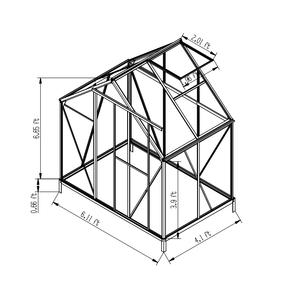 <span class=keywords><strong>Serre</strong></span> en polycarbonate avec structure en aluminium <span class=keywords><strong>de</strong></span> <span class=keywords><strong>4x6</strong></span> pieds, petite véranda extérieure pour <span class=keywords><strong>jardin</strong></span> - Product Image 6