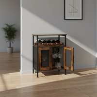 Meuble bar à vin style ferme avec porte en maille, meuble à liqueurs rustique avec porte en maille, mini-bar industriel pour usage domestique