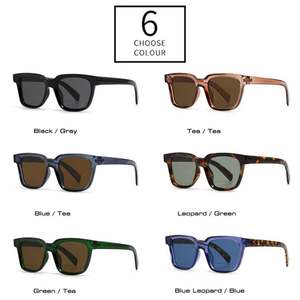 Lunettes de soleil carrées punk en plastique à grande monture, personnalisables avec logo, protection UV400, tendance 2025, unisexe - Product Image 4