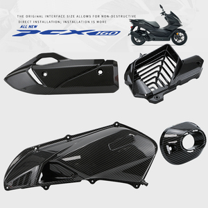 Piezas de motocicleta para Honda PCX160, fibra de carbono, Impresión de <span class=keywords><strong>transferencia</strong></span> de agua, capó de escape trasero, capó de filtro de aire, cubierta de tanque de agua - Product Image 1