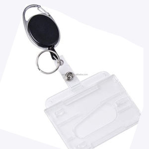 Porte-badge ovale noir à double usage Porte-<span class=keywords><strong>carte</strong></span> d'identité en plastique dur avec double face pour 2 cartes Caractéristiques horizontales et verticales - Product Image 5
