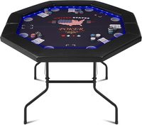 48 inç LED'li Katlanabilir 8 Kişilik Poker Masası, Taşınabilir Texas Holdem