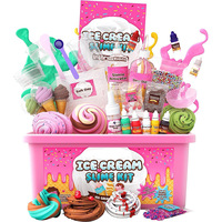 Kit de fabrication de slime en caoutchouc DIY, anti-stress, expérience scientifique, fabrication de crème glacée, avec 4 couleurs, pour les enfants de 7 à 14 ans