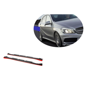 Jupes latérales en fibre de carbone avec garniture rouge pour pare-chocs de voitures <span class=keywords><strong>Mercedes</strong></span>-Benz <span class=keywords><strong>Classe</strong></span> <span class=keywords><strong>A</strong></span> W176 <span class=keywords><strong>2018</strong></span> et <span class=keywords><strong>Classe</strong></span> CLA C117 Sport AMG - Product Image 1