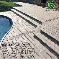 Revêtement de sol extérieur en WPC, plancher composite bois-plastique imperméable et résistant aux UV, adapté aux jardins, aux cours arrière et aux zones de piscine