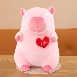 Lindo Peluche de Capibara, Muñeco de Peluche, Nuevo, con Tarjeta de Amor, Regalo de San Valentín, Muñeco Súper Suave, Relleno de Algodón PP, Lindo Muñeco - Product Image 1