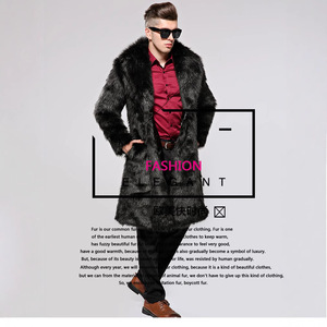 2025 automne hiver pour Amazon européen américain transfrontalier hommes longue fourrure de renard vêtements d'extérieur veste Blazer <span class=keywords><strong>Trench</strong></span> fourrure artificielle Cape - Product Image 5