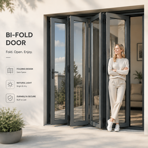Portes pliantes en aluminium de qualité australienne, étanches aux intempéries, en verre accordéon, pour villas, vérandas et balcons d'hôtels - Product Image 1