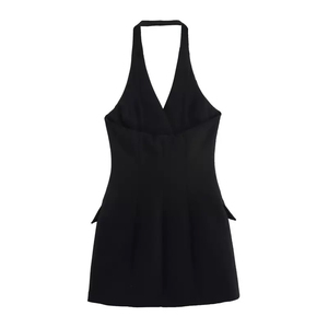 <span class=keywords><strong>Abito</strong></span> Corto <span class=keywords><strong>Estivo</strong></span> 2025 Personalizzato, Nuovo Modello con Chiusura a Doppio Petto, Tasche con Patta, Collo Halter a V, 3608536, Lavabile in Lavatrice, Naturale - Product Image 3