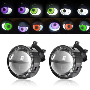 LELANPU Phare <span class=keywords><strong>LED</strong></span> <span class=keywords><strong>dynamique</strong></span> <span class=keywords><strong>clignotant</strong></span> pour voiture, 3 pouces, avec lentille de projecteur, programmable, 1W 12V, effet œil de démon, pour brouillard et décoration - Product Image 1