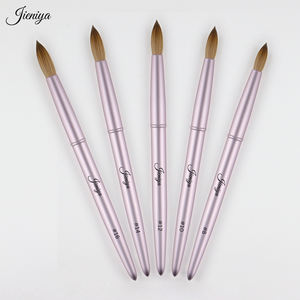 Fabricante de brochas de uñas, venta al por mayor, mango de Metal rosa, brocha acrílica <span class=keywords><strong>Original</strong></span> <span class=keywords><strong>Kolinsky</strong></span> puro para decoración de uñas para salón de uñas - Product Image 2