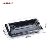 Sunzza PET couvercle transparent de qualité alimentaire récipient à sashimi en plastique jetable boîte d'emballage de sushi à emporter pour restaurant