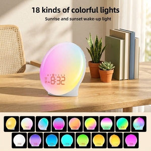 Luz Despertador Inteligente TUYA con Simulación de <span class=keywords><strong>Amanecer</strong></span>/Atardecer, Pantalla Completa, LED RGB, Ruido Blanco, Luz Nocturna de Cabecera, Radio FM, Control por Aplicación - Product Image 3