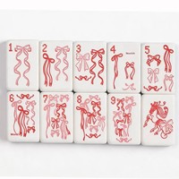 Ensemble de Mahjong Américain Bleu de Luxe Moderne, 160 Tuiles Acryliques, Design Fin, Couleurs Personnalisées, Esthétique Arc-en-ciel, Boîte en Carton, Ningbo